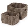 Set 2 cestini in carta intrecciata Lisou tortora