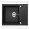 - Lavello granito 1 vasca quadrata gocciolatoio Idrostile sifone 490x194 mm
