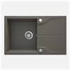 - Lavello granito 1 vasca gocciolatoio Idrostile sifone 490x194 mm grigio