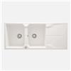 Lavello 2 vasche gocciolatoio Idrostile Florida sifone 500x224 mm alabastro