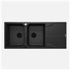 Lavello 2 vasche gocciolatoio Idrostile Florida sifone 500x224 mm grafite