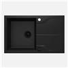 Lavello incasso 1 vasca gocciolatoio Idrostile Sagua la Grande 490x194 mm nero