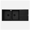 Lavello 2 vasche gocciolatoio Idrostile Florida 500x224 mm Nero
