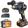 Worx Trapano avvitatore a batteria Brushless percussione 2batterie 85Nm 20V 4Ah