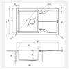 Lavello 1 vasca incasso Sagua la Grande gocciolatoio 490x194 mm Antracite Met