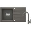 - Lavello 1 vasca gocciolatoio Idrostile Martí rubinetto 440x160 mm Antracite Met