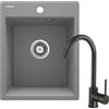 Lavello 1 vasca Idrostile Bayamo con rubinetto 500x211 mm grigio met.