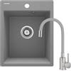 Lavello rubinetto 1 vasca Idrostile Bayamo 500x211 mm grigio metallizzato
