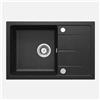 Lavello 1 vasca gocciolatoio Idrostile Amancio sifone 440x164 mm grafite