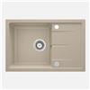 Lavello 1 vasca gocciolatoio Idrostile Amancio sifone 440x164 mm sabbia