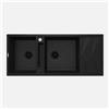 Lavello magnetico 2 vasche con gocciolatoio Idrostile Guayos 500x224 mm nero