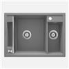 - Lavello granito magnetico 1.5 vasche Idrostile sifone 500x219 mm grigio