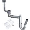 Kit di scarico per lavello in 1 vaschetta Scarico 2 acciaio 26x42x6 cm
