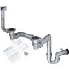 Kit di scarico per lavello in 2 vaschetta Scarico 2 acciaio 36x24x11 cm