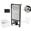 Set WC sospeso a parete Song 6 in 1 bianco nero