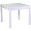 Tavolo in alluminio Boise bianco opaco allungabile 90/180x90h75 cm