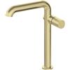 Miscelatore lavabo Iguará alto con bocca rettangolare oro spazzolato