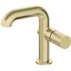 Miscelatore lavabo Iguará con bocca rettangolare oro spazzolato
