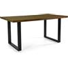 - Tavolo in metallo Canberra nero con top legno noce 160x90h75 cm