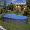 Piscina fuori terra ovale in acciaio antracite Gre 730x375 H 132 cm