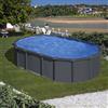 Piscina fuori terra ovale in acciaio antracite Gre 610x375 H 132 cm