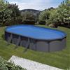 Piscina fuori terra ovale in acciaio antracite Gre 730x375 H 132 cm