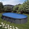 Piscina fuori terra ovale in acciaio antracite Gre 730x375 H 120 cm