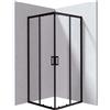 Cabina doccia quadrata Zulueta Idrostile vetro 6 mm 900x1950 mm nero