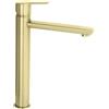 Miscelatore lavabo Rodas alto oro spazzolato H70 L265 P495 mm