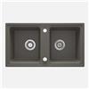 Lavello 2 vasche Idrostile Martí 435x180 mm Antracite metallizzato