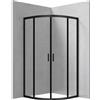Cabina doccia semicircolare Caimito Idrostile 900x1850 mm nero