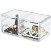 - Organizer trucchi trasparente 2 cassetti 23,8x15,3x10,8 cm