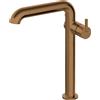 Miscelatore lavabo Limonar alto con bocca rettangolare bronzo spazzolato