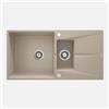 Lavello 1 vasca e mezza gocciolatoio Idrostile Bayamo 500x215 mm sabbia