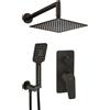 Set doccia incasso Idrostile anticalcare 300x300 mm nero