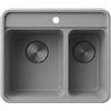 - Lavello 1 vasca e mezza Idrostile Varadero 520x229 mm grigio metallizzato