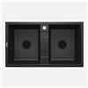 Lavello 2 vasche Idrostile Güines sifone 500x220 mm grafite metallizzata