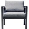 Poltrona da giardino cuscini sfoderabili alluminio grigio antracite 70x75x60 cm
