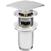 Piletta universale quadrata Click-Clack per lavabo e bidet metallo cromo