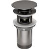 Piletta universale tonda Click-Clack per lavabo e bidet titanio