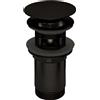Piletta universale tonda Click-Clack per lavabo e bidet nera