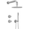 Set doccia a scomparsa con soffione doccia ø250 mm Iguará acciaio spazzolato