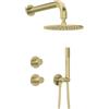 Set doccia a scomparsa con soffione doccia ø250 mm Iguará oro spazzolato
