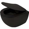 WC sospeso a parete Artemides con sedile senza bordo 36x35,5 cm nero