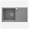 Lavello 1 vasca con gocciolatoio Idrostile Banes 440x193 mm Grigio Metallizzato