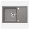 Lavello 1 vasca con gocciolatoio Idrostile Amancio 440x164 mm grigio met
