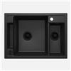 Lavello 1.5 vasche Idrostile Guayos 500x219 mm grafite metallizzata