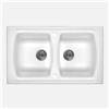 Lavello ceramica 2 vasche Cárdenas 500x220 mm bianco