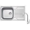 Lavello 1 vasca con gocciolatoio Idrostile Gibara rubinetto 435x145 mm satinato