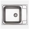 Lavello 1 vasca quadrata con gocciolatoio Idrostile Cidra 500x165 mm satinato